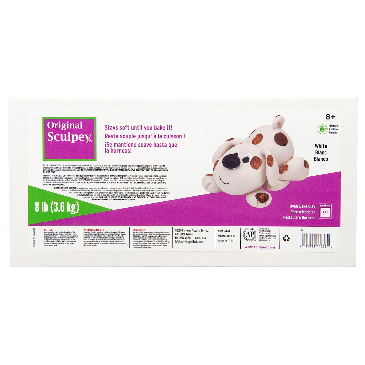 3 Pack: Original Sculpey® Oven Bake Clay, White